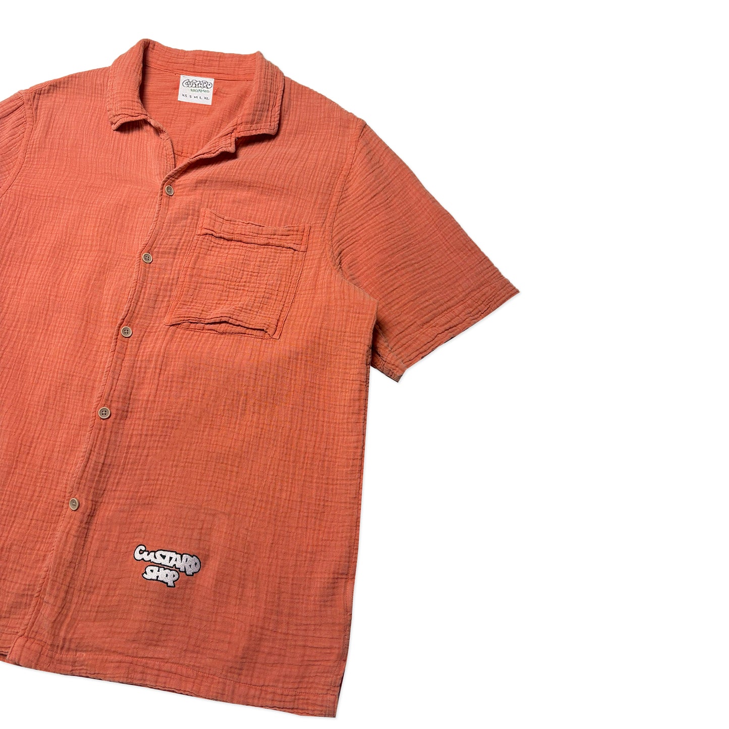 Custard Reclaimed Button Shirt | Size Medium