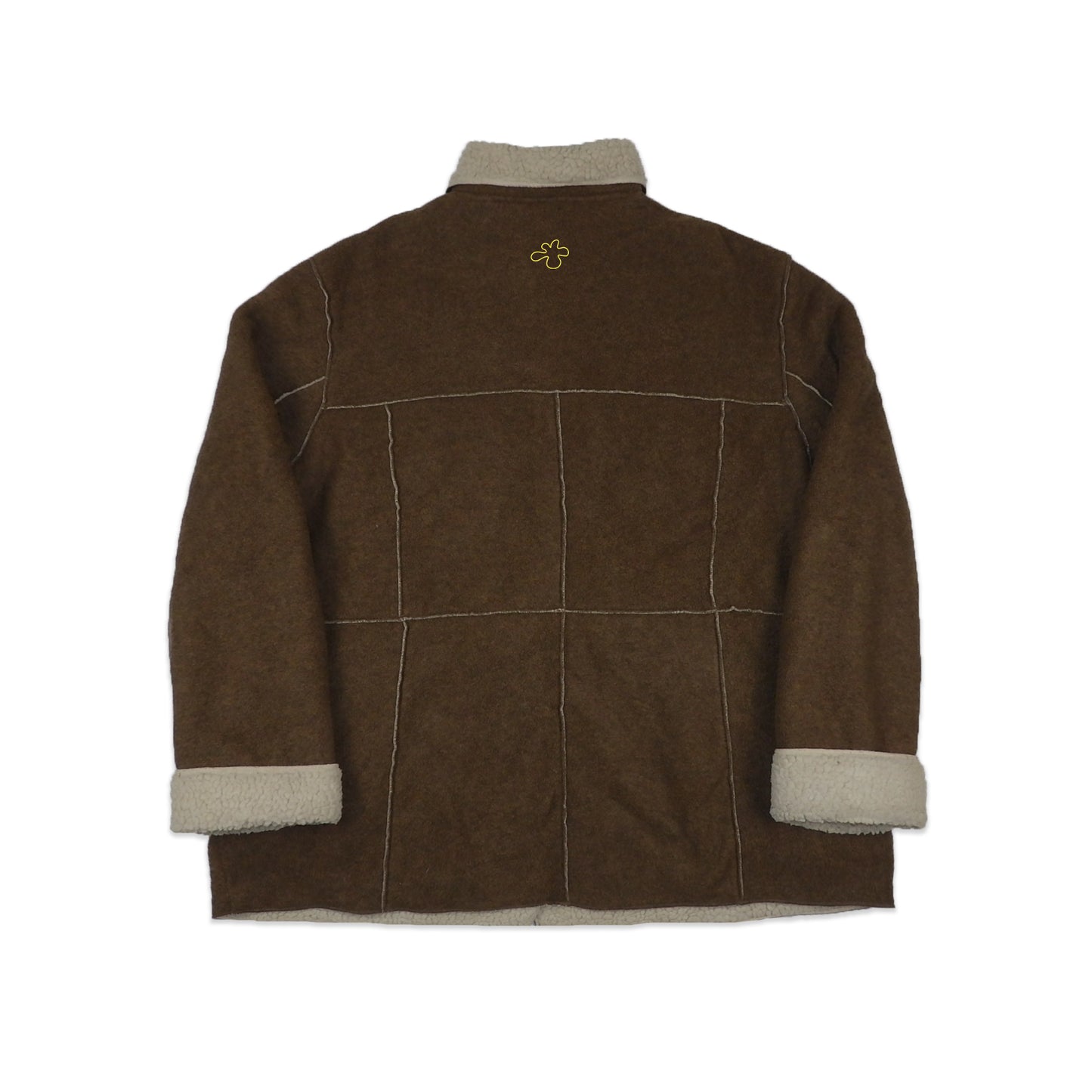 Custard Reclaimed Sherpa Jacket | Size XL