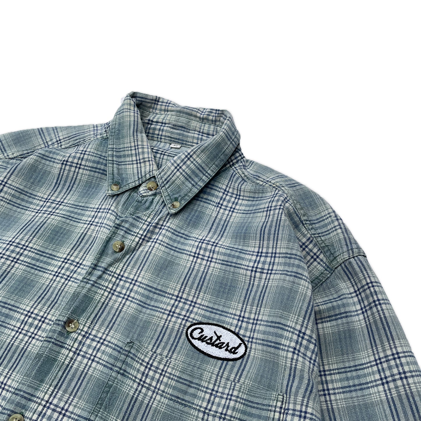 Custard Reclaimed Check Shirt | Size Large