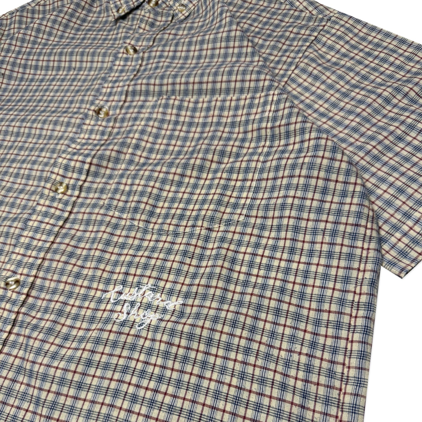 Custard Reclaimed Cheque Shirt | Size Medium