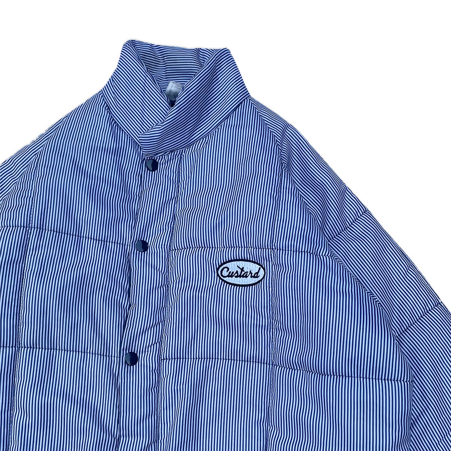 Custard Reclaimed Stripe Puffer | Size Large