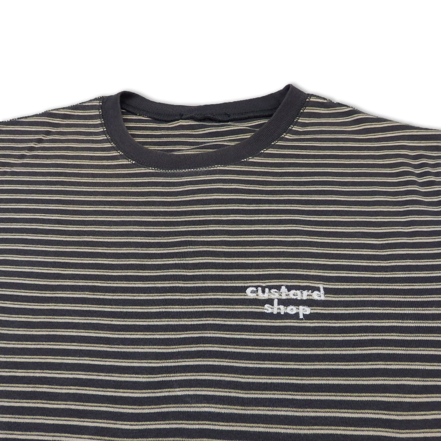 Custard Reclaimed Striped Crewneck Tee | Size Medium/Large