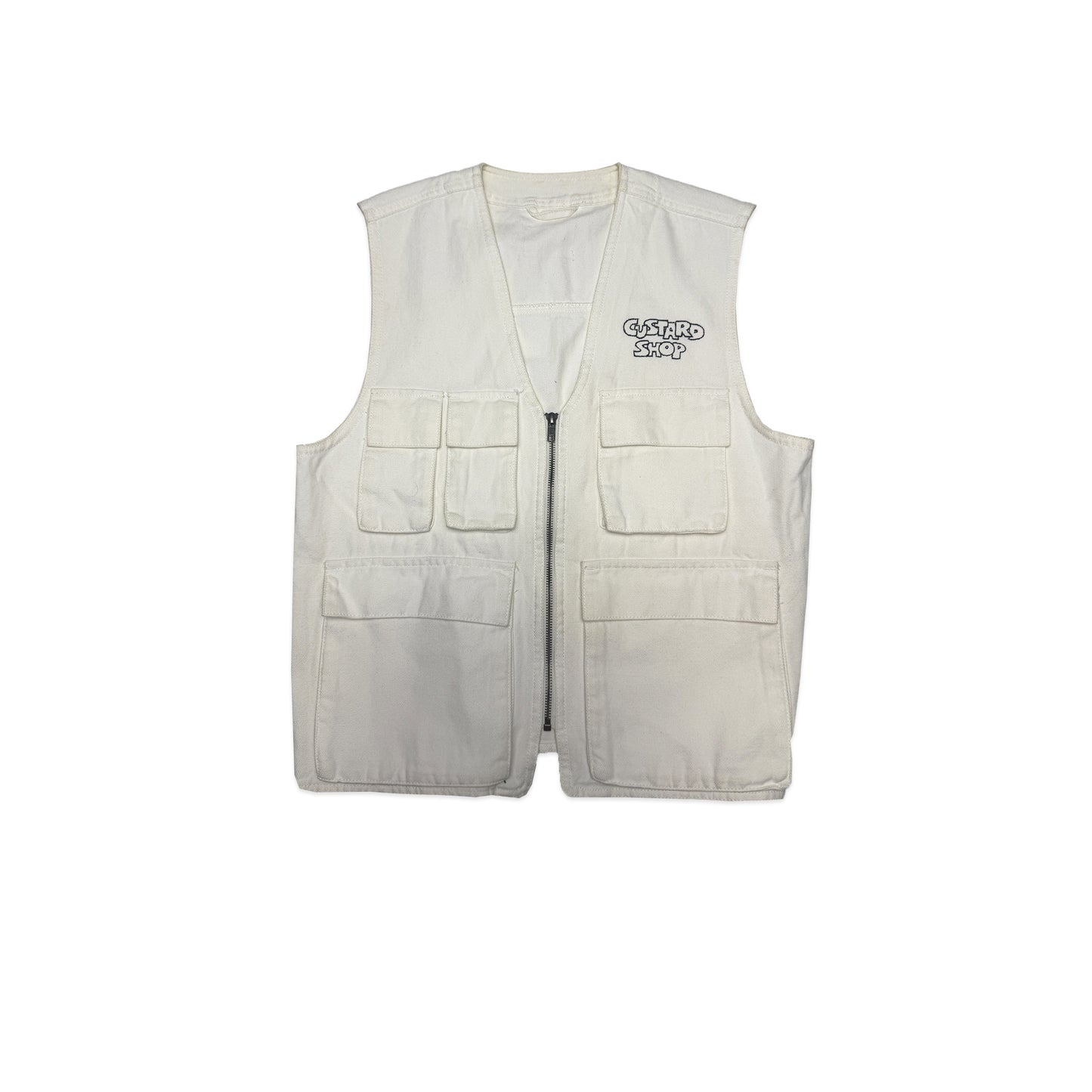 Custard Reclaimed Canvas Gilet | Size Small