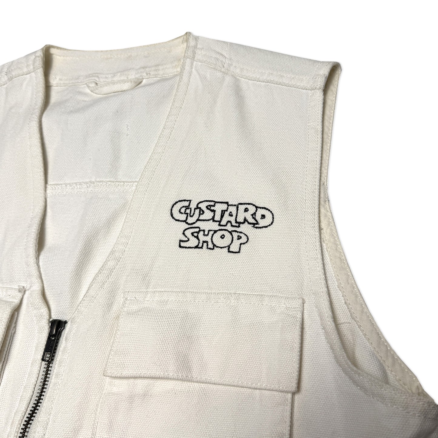 Custard Reclaimed Canvas Gilet | Size Small
