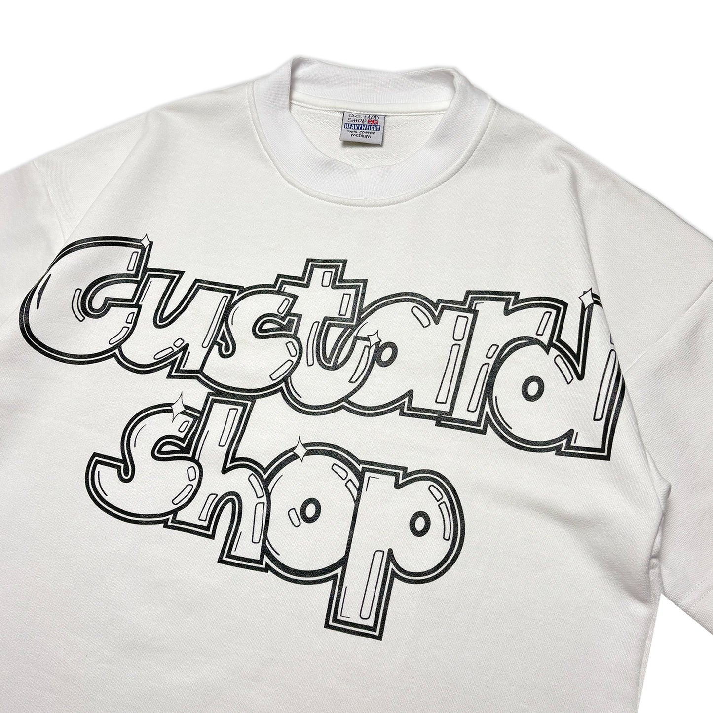 Heavyweight Graffiti Print T-Shirt | White