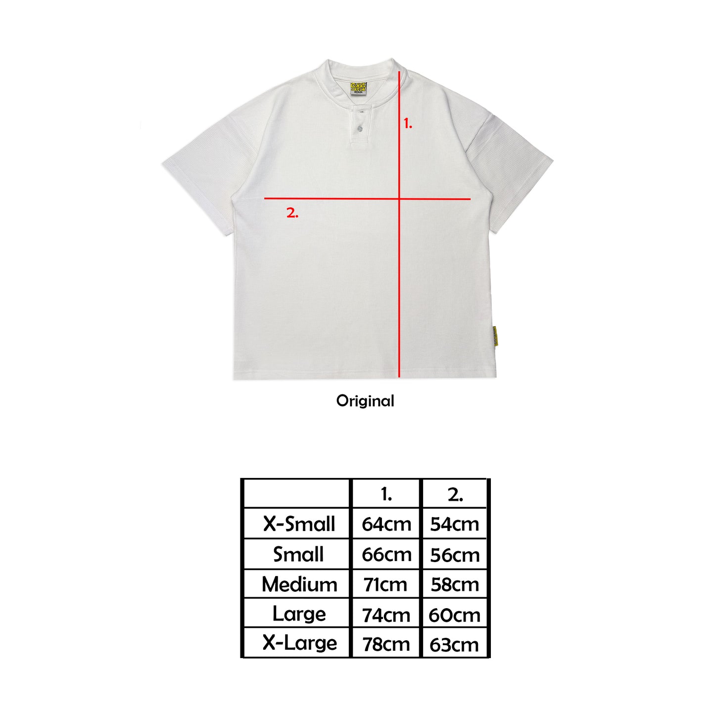 Waffle Henley Two-Button Shirt | White