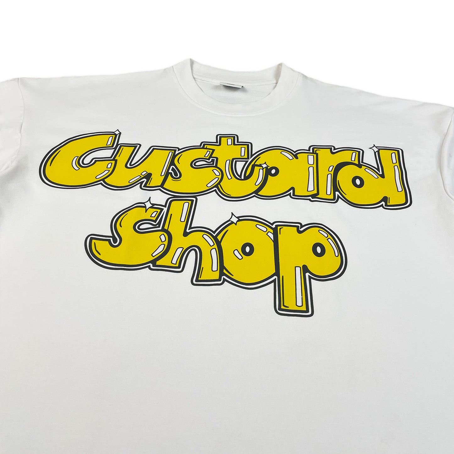 Heavyweight Graffiti Print T-Shirt | White