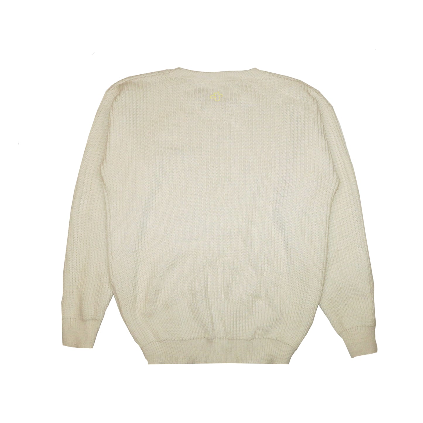 Custard Reclaimed White Knit Jumper | Size Large