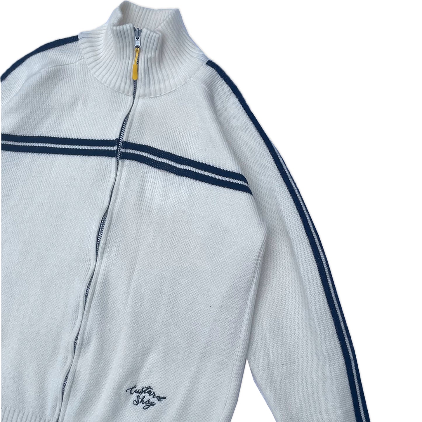 Custard Reclaimed Cream Zip Cardigan | Size Medium