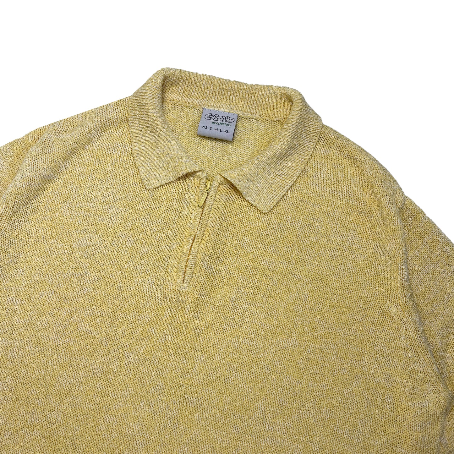 Custard Reclaimed Zip Polo | Size Small