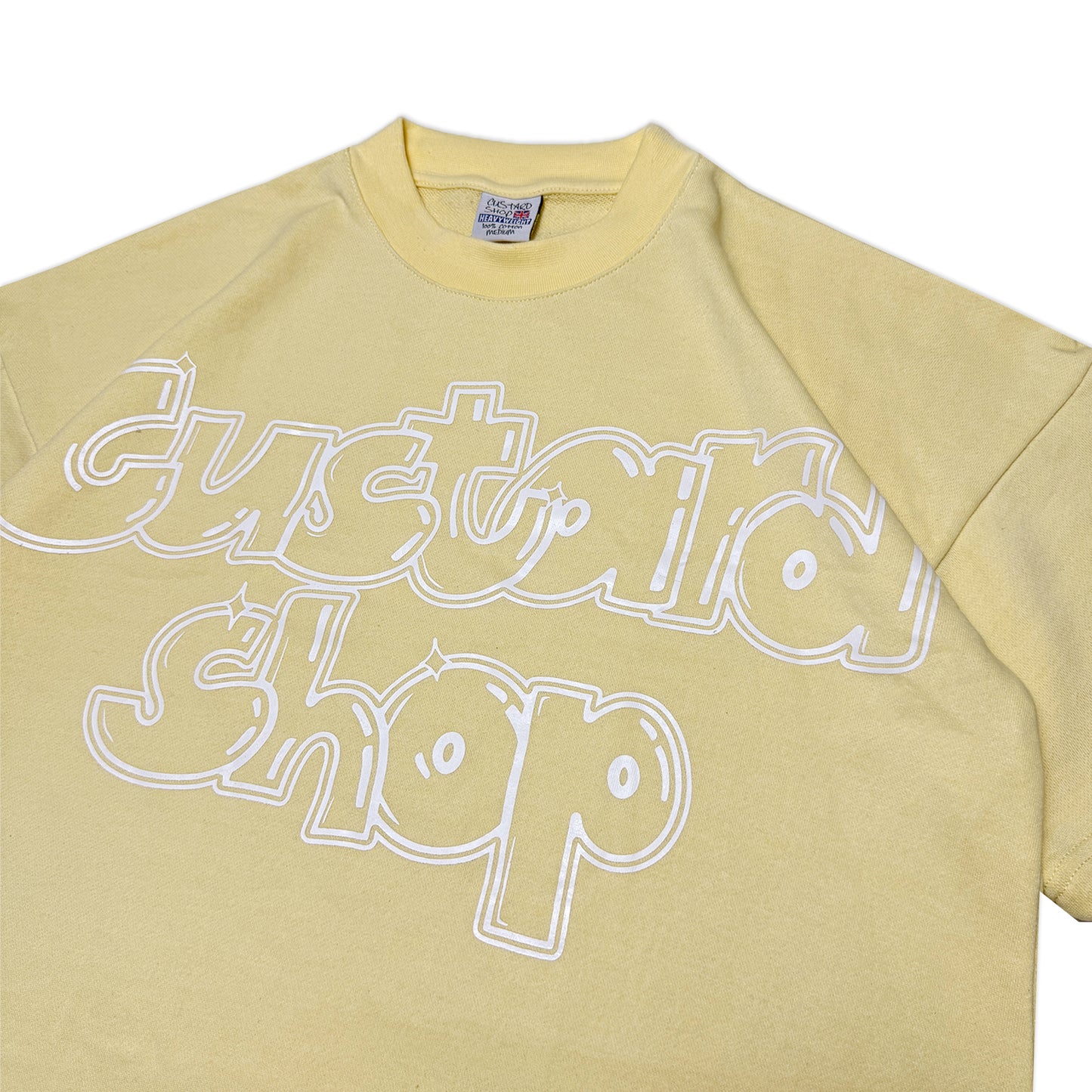 Heavyweight Graffiti Print T-Shirt | Pastel Yellow