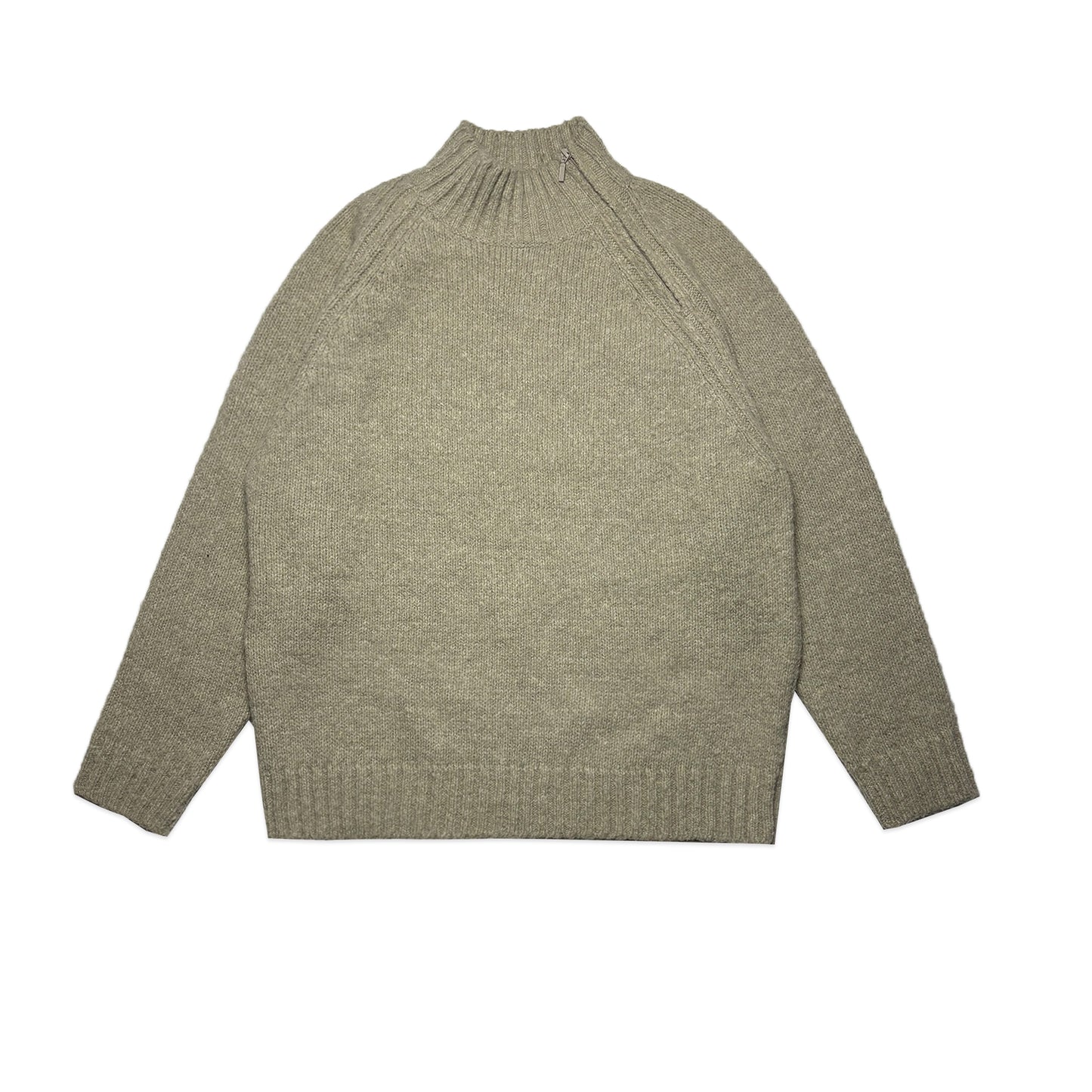 Custard Reclaimed Zip-Neck Jumper | Size X-Large