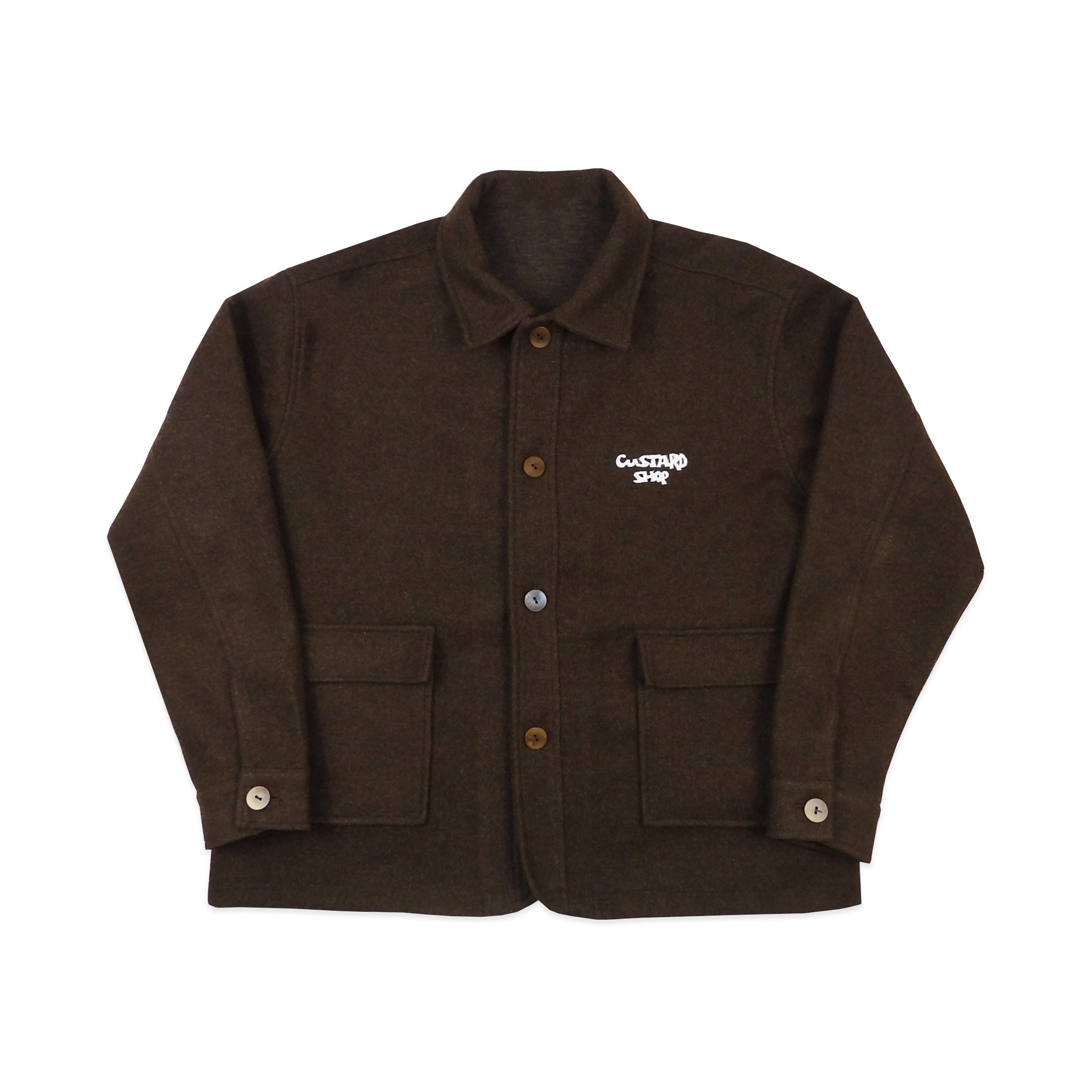 Custard Reclaimed Brown Button-Up Coat | Size Large