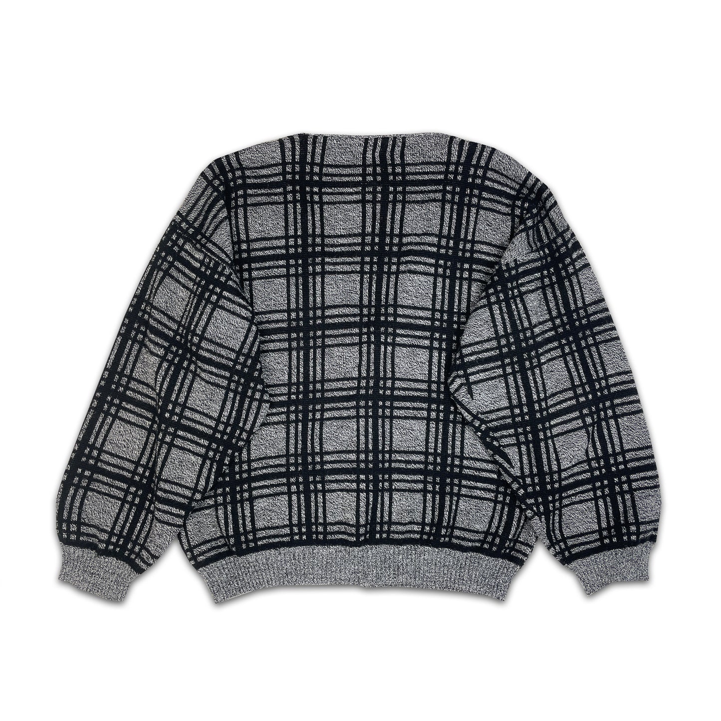 Custard Reclaimed Grey and Black Check Cardigan | Size Small