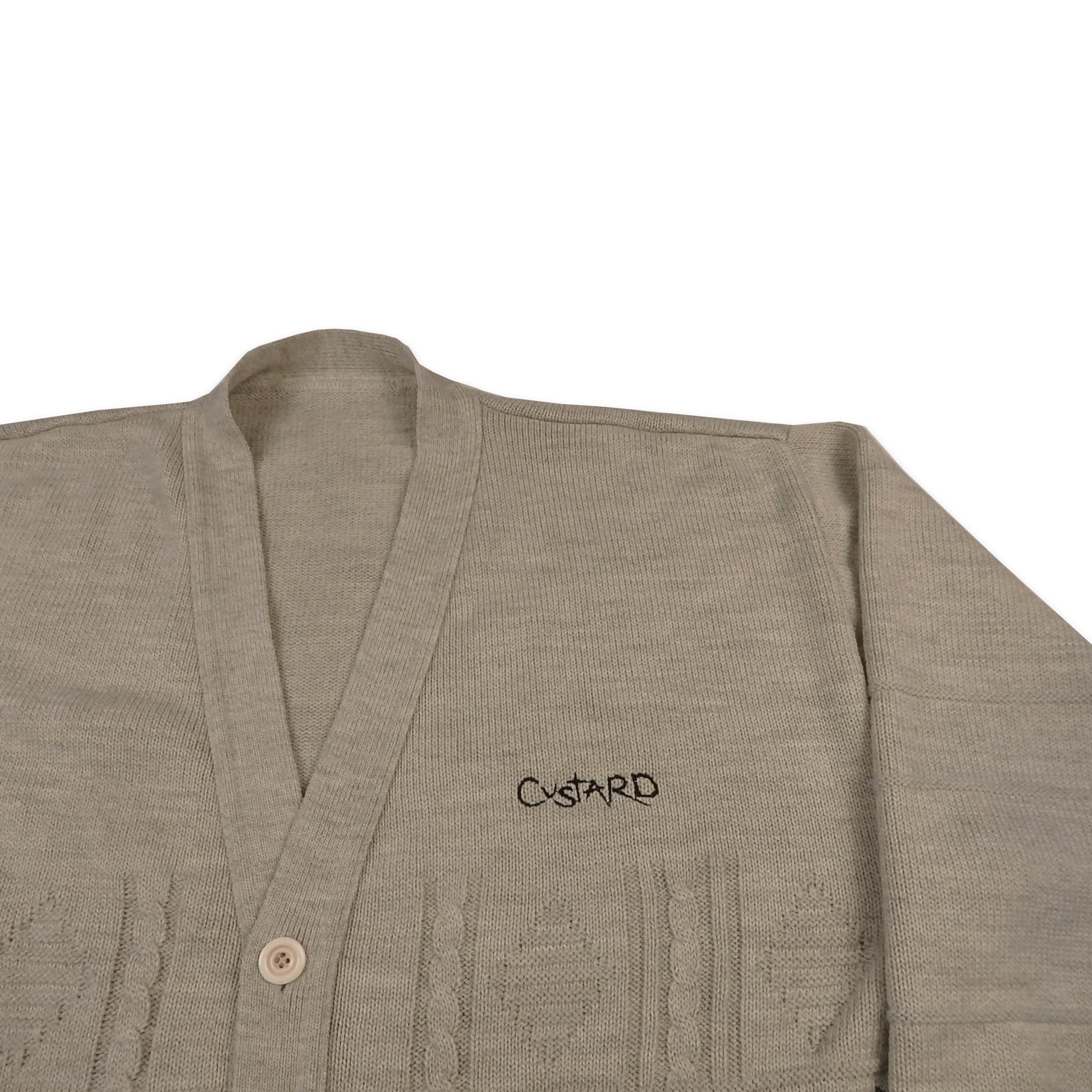 Custard Reclaimed Light Grey Button-Up Cardigan | Size Large