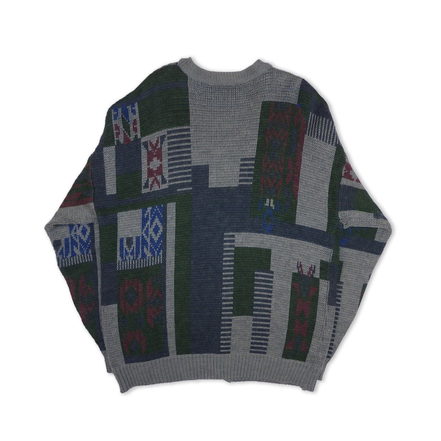 Custard Reclaimed Grey Patterned Cardigan | Size XL
