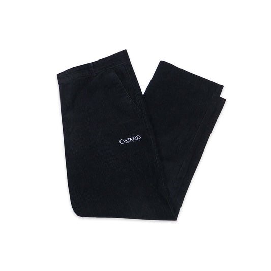 Custard Reclaimed Black Corduroy Trousers | Size 32 x 30