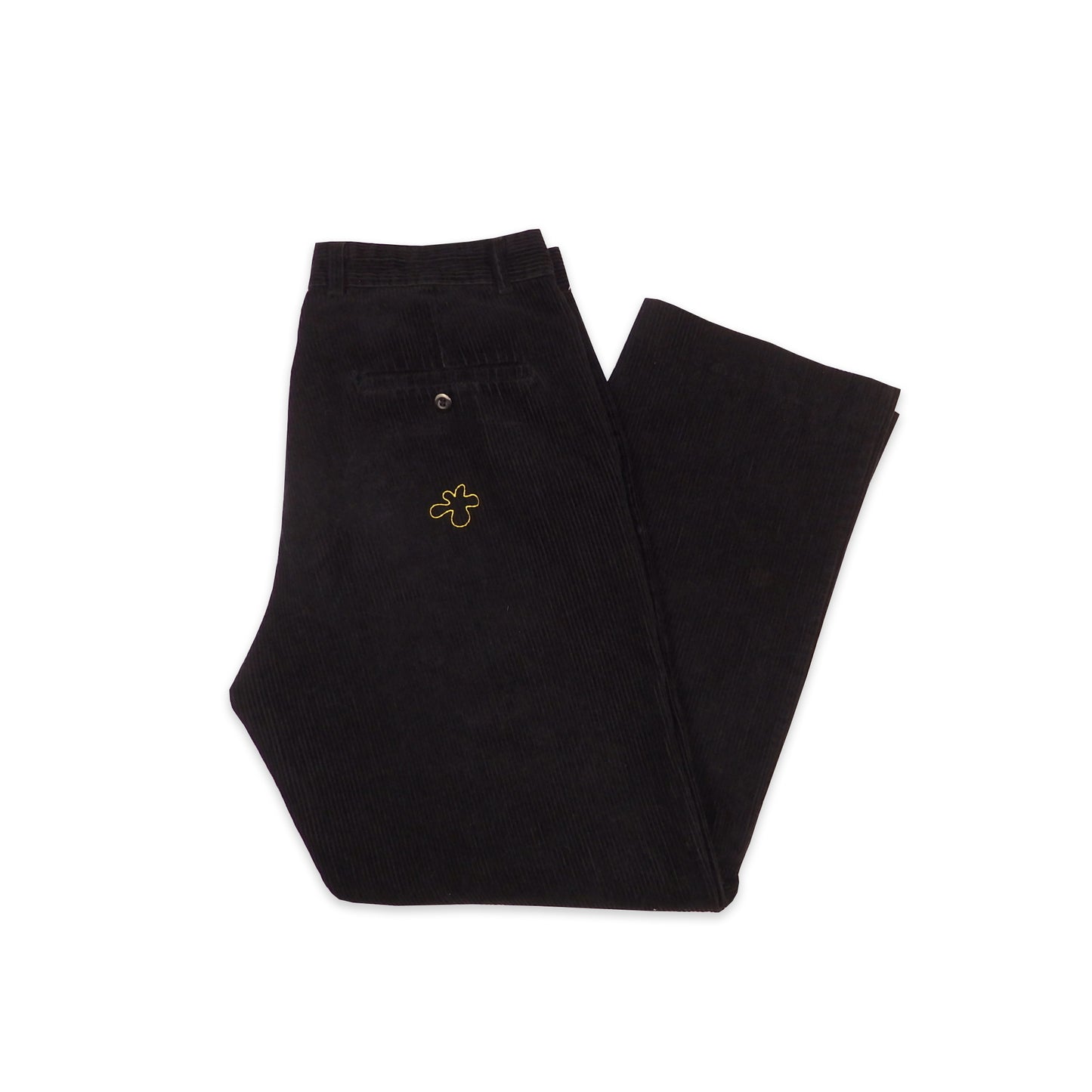 Custard Reclaimed Black Corduroy Trousers | Size 32 x 30