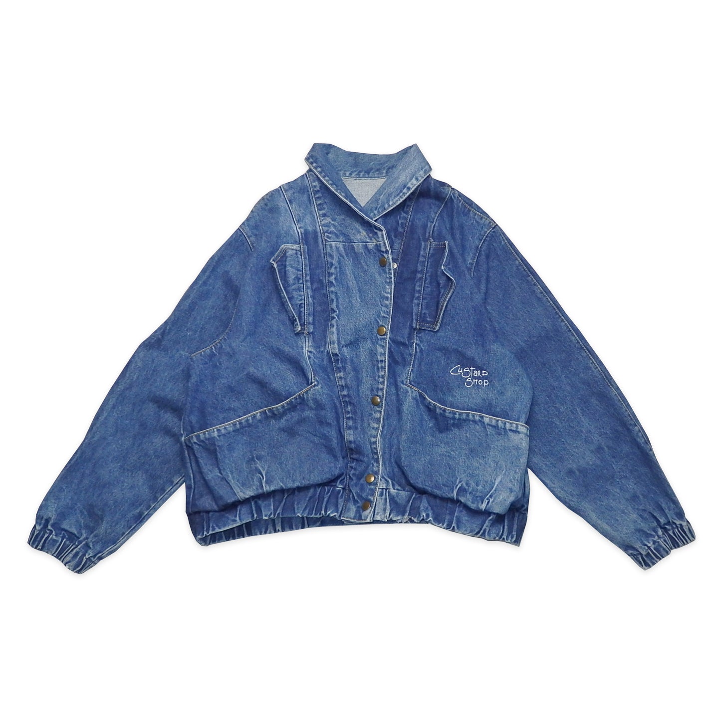 Custard Reclaimed Pop-Button Denim Jacket | Size Medium