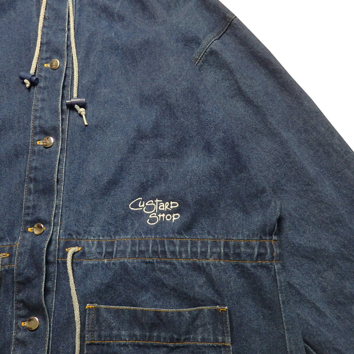Custard Reclaimed Hooded Denim Jacket | Size XL