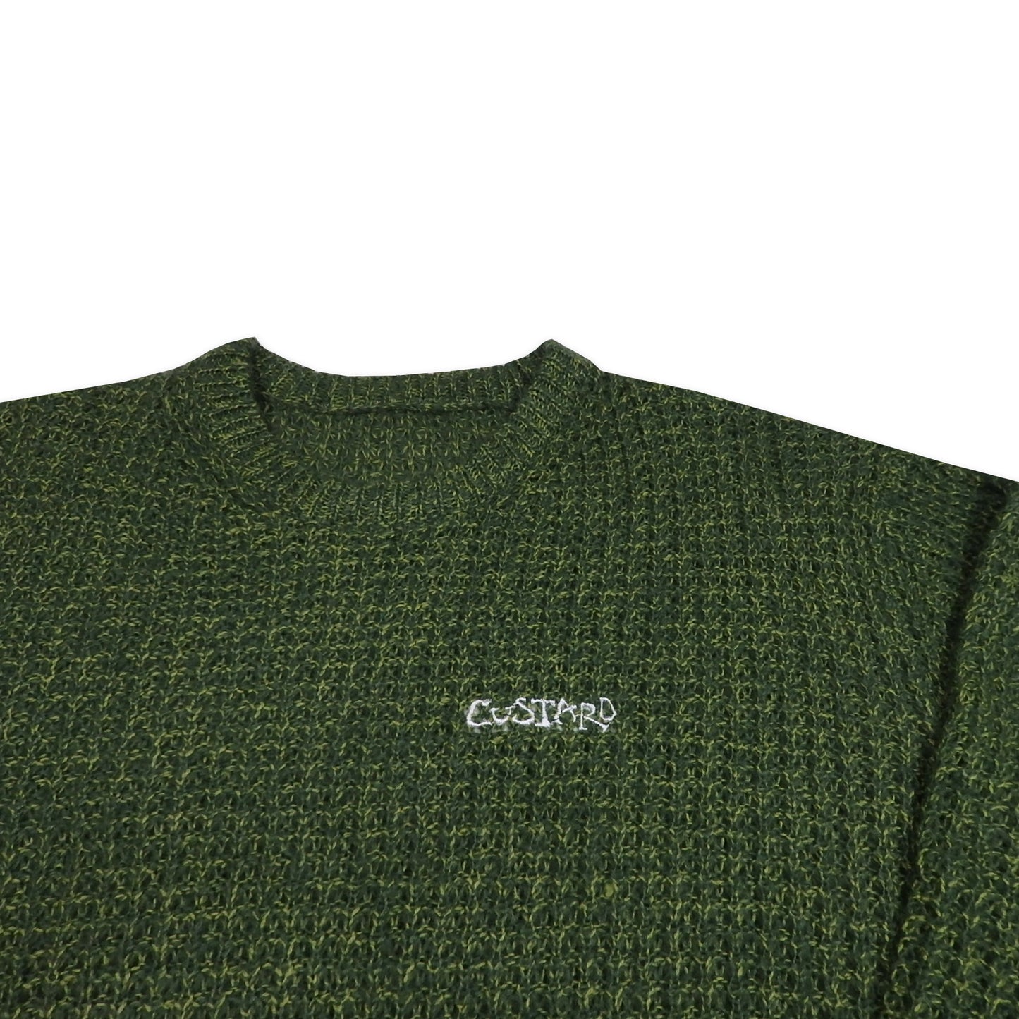 Custard Reclaimed Green Rib-Knit Jumper | Size Medium