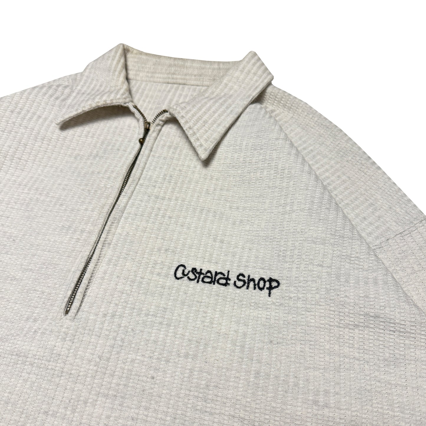 Custard Reclaimed Grey 1/4 Zip Jumper | Size XL