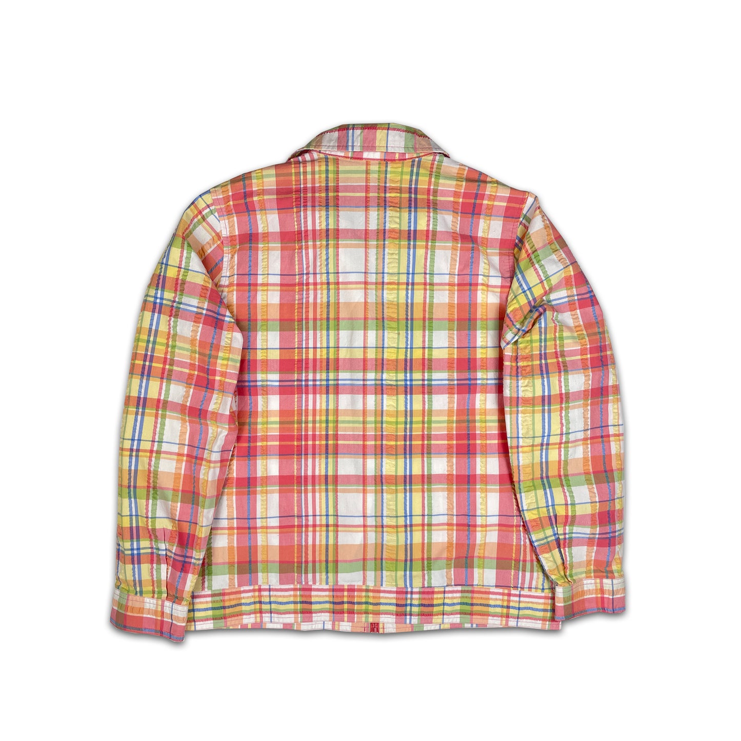Custard Reclaimed Check Full-Zip Jacket | Size Medium