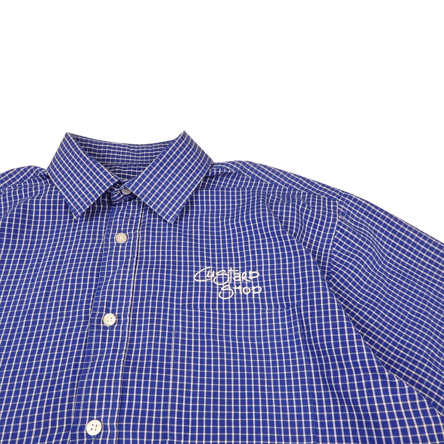 Custard Reclaimed Blue Check Shirt | Size Large