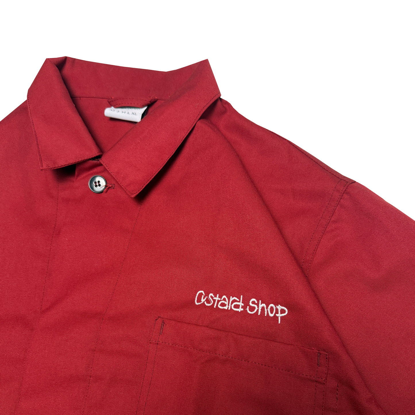 Custard Reclaimed Dark Red Workwear Shirt | Size Large