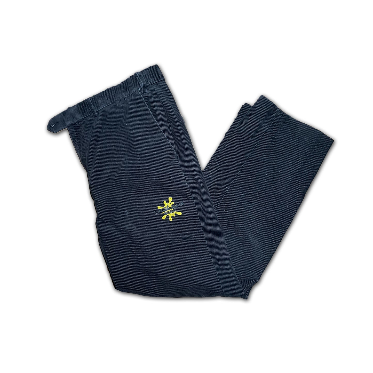 Custard Reclaimed Black Corduroy Trousers | Size 34-36"