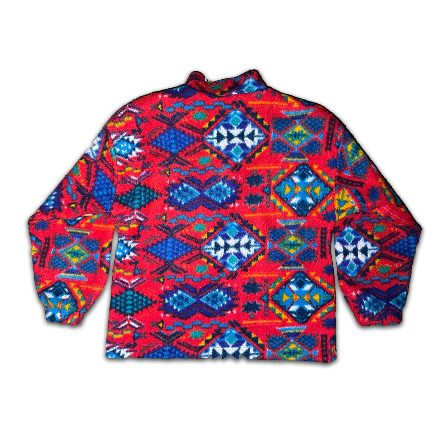 Custard Reclaimed Cropped Patterned 1/4 Zip Fleece Size 4-6