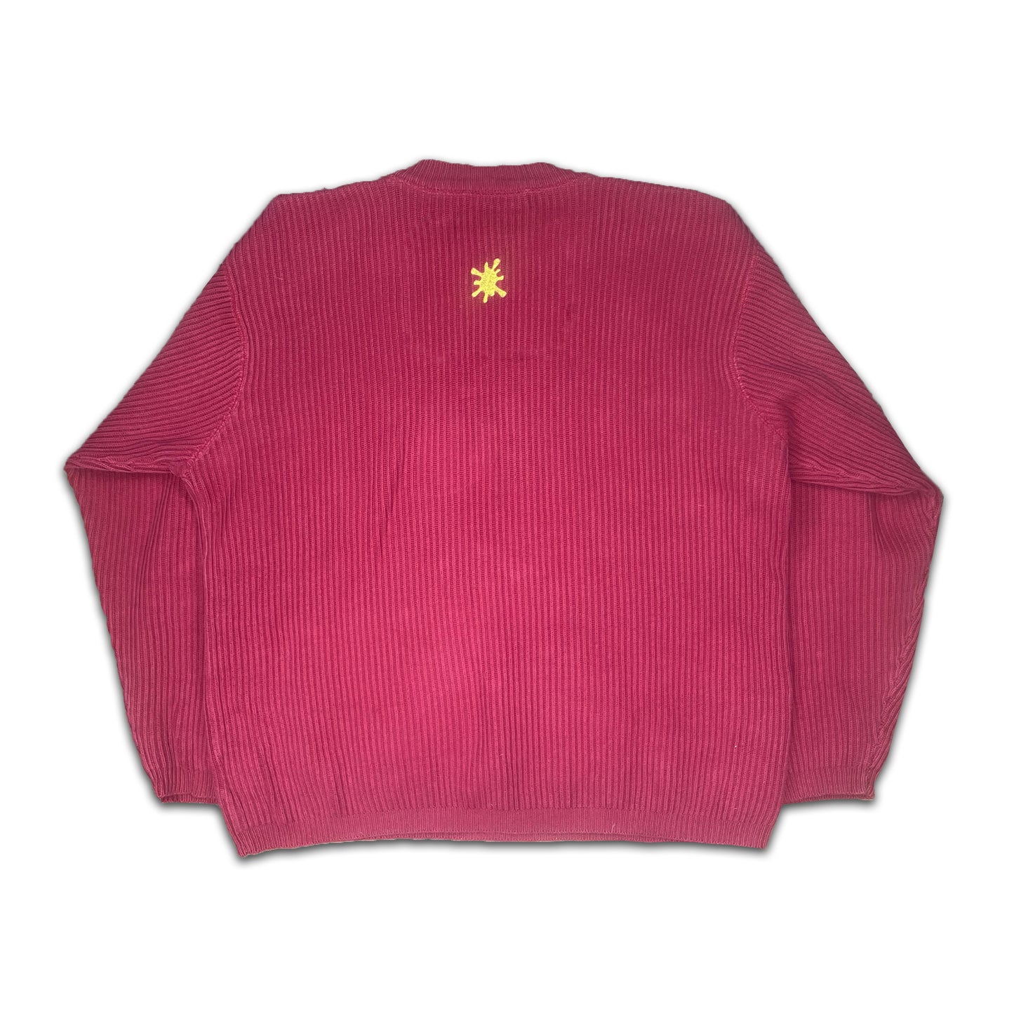 Custard Reclaimed Red Knitted Crewneck | Size Large