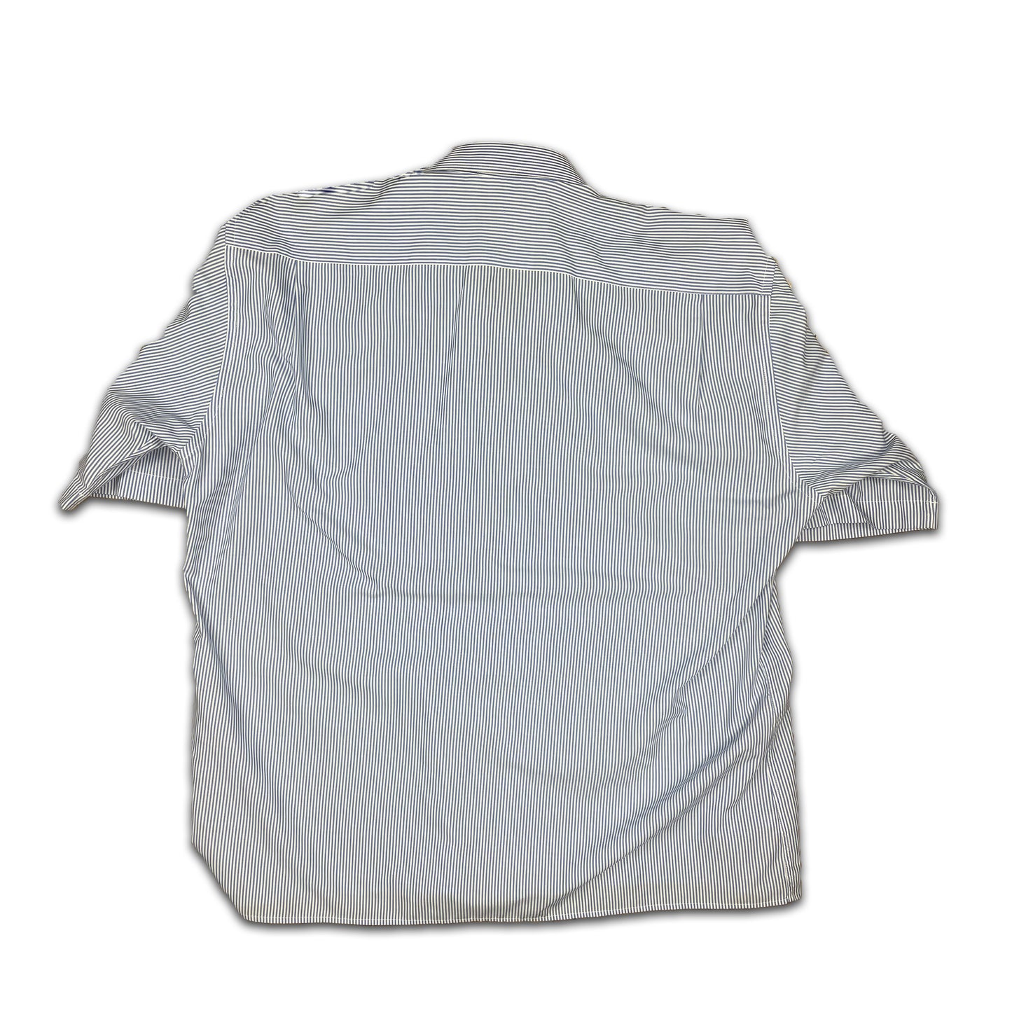 Custard Reclaimed Blue and White Stripe Shirt | Size XL