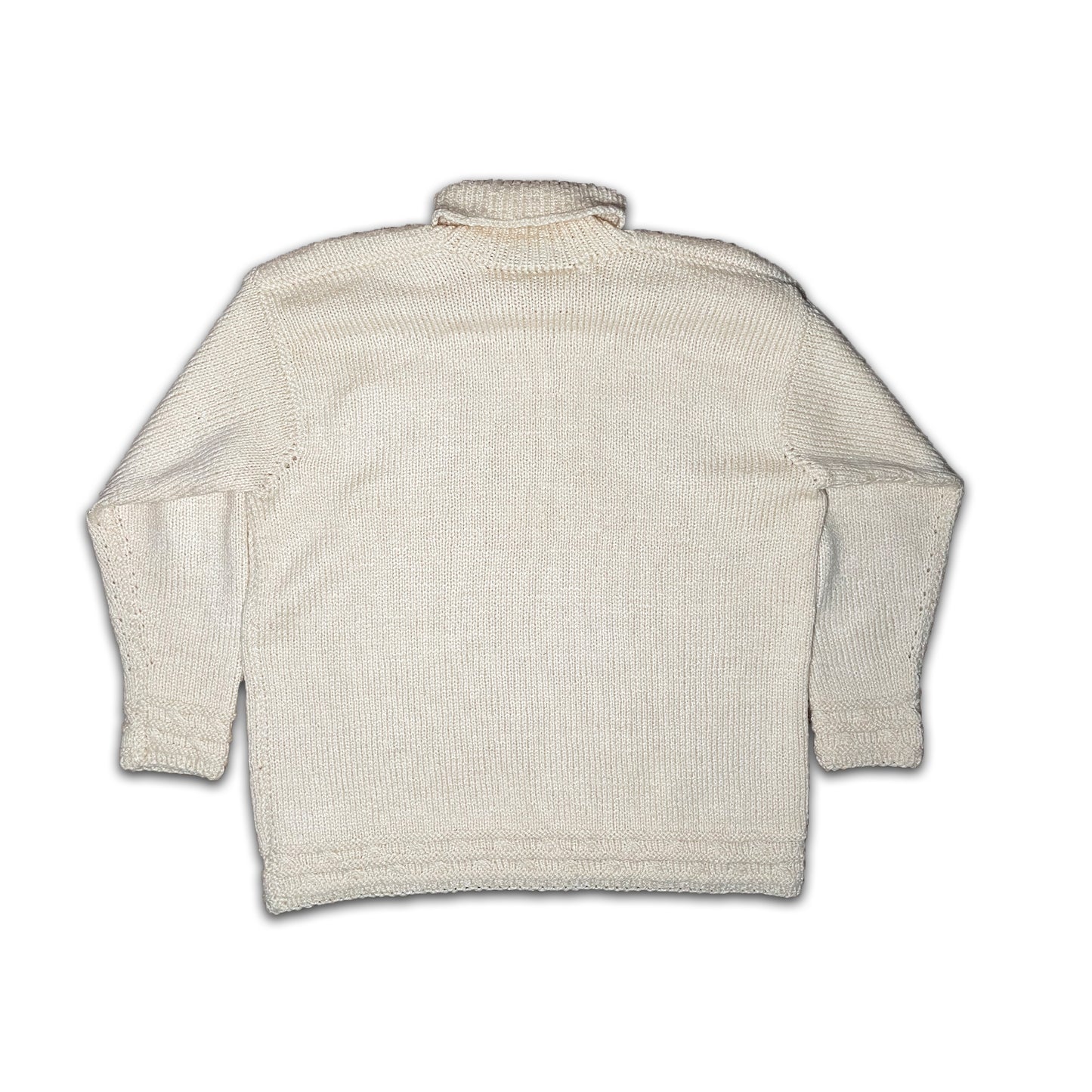 Custard Reclaimed Wool Roll-Neck Jumper | Size Medium