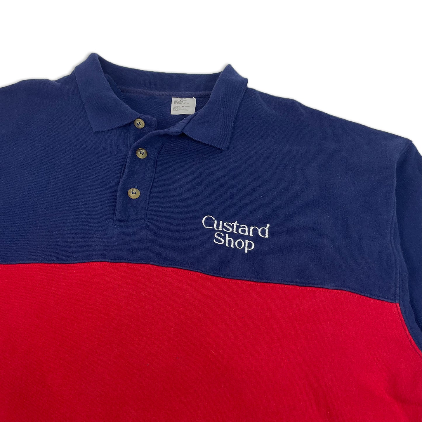 Custard Reclaimed Striped Polo Shirt | Size Medium