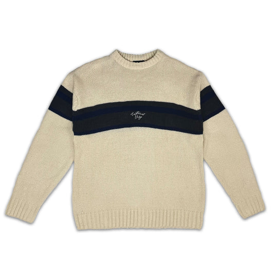 Custard Reclaimed Striped Jumper | Size Large