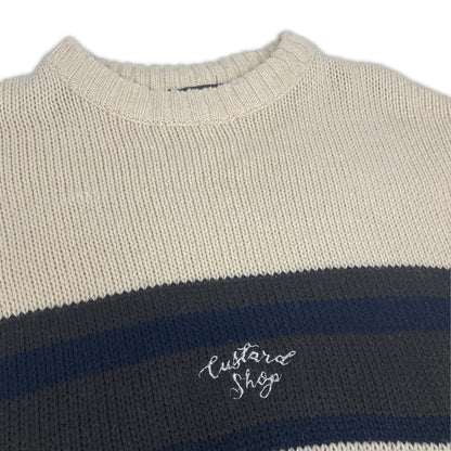Custard Reclaimed Striped Jumper | Size Large
