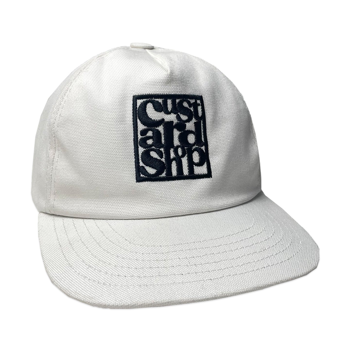 Canvas White 6 Panel Spellout Cap