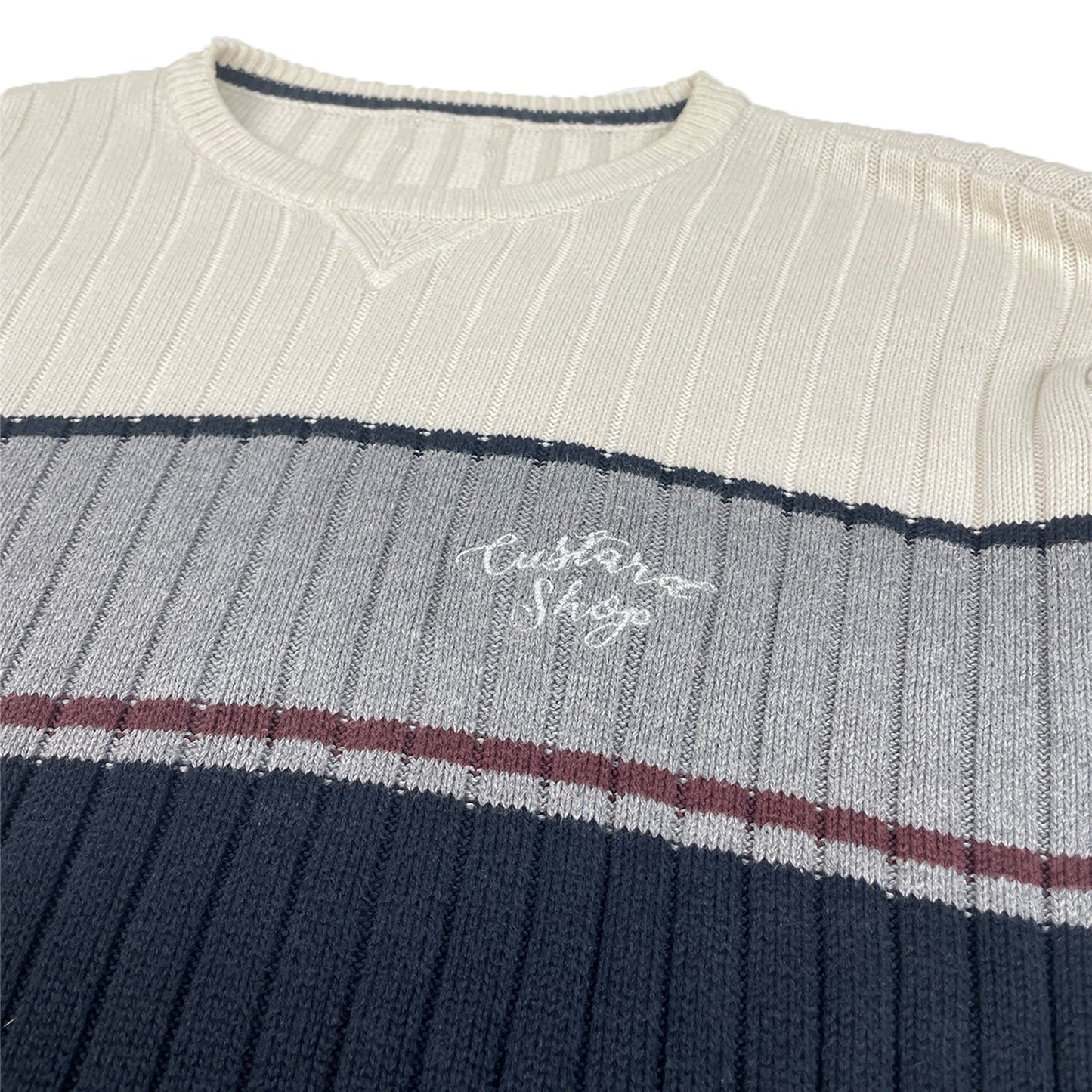Custard Reclaimed Stripe Sweatshirt | Size Large