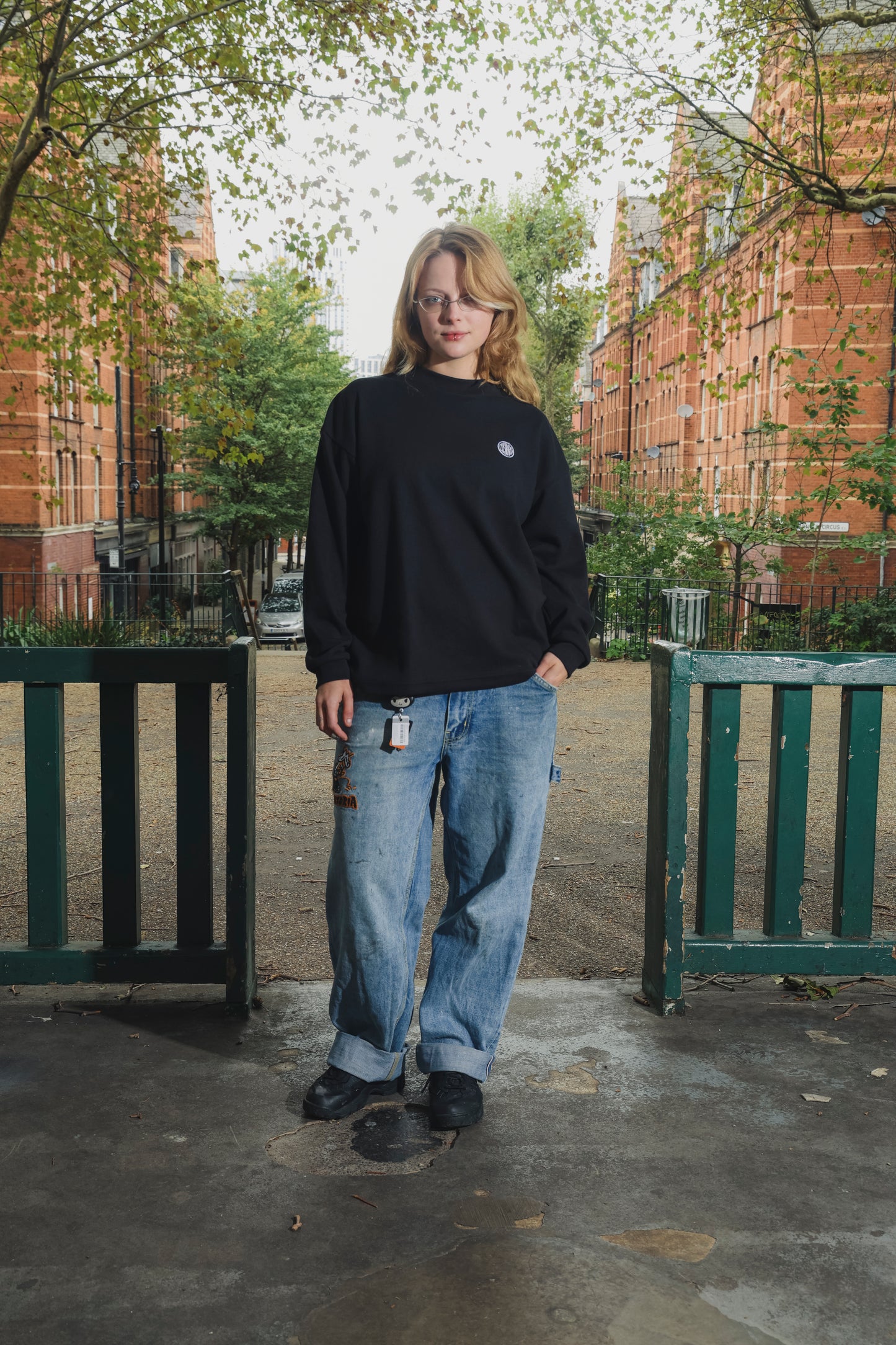 Waffle Acid House Long Sleeve T-Shirt | Black