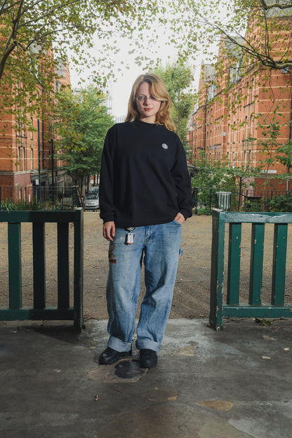 Waffle Acid House Long Sleeve T-Shirt | Black