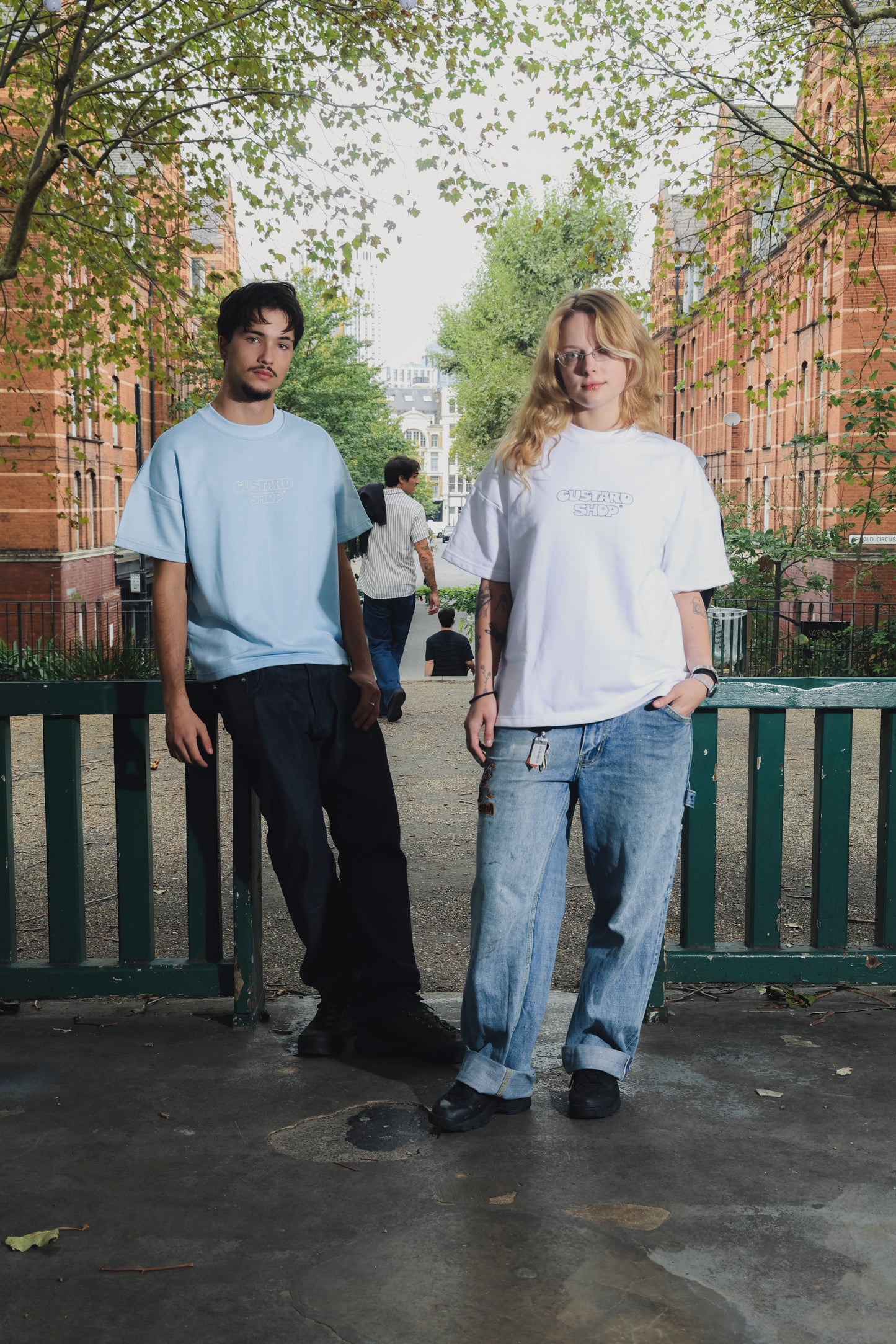 Heavyweight Block Print T-Shirt | Light Blue