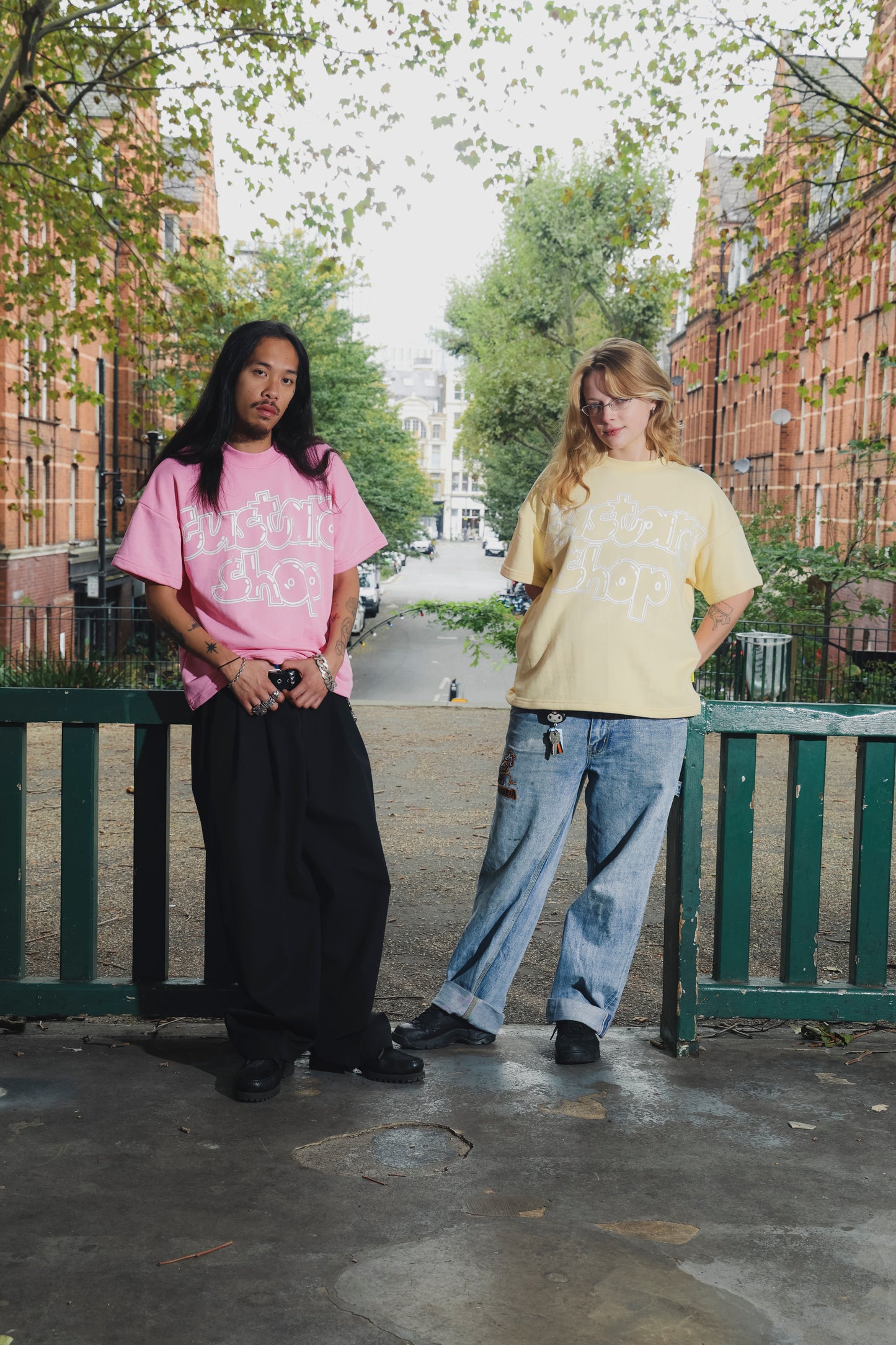 Heavyweight Graffiti Print T-Shirt | Pastel Pink