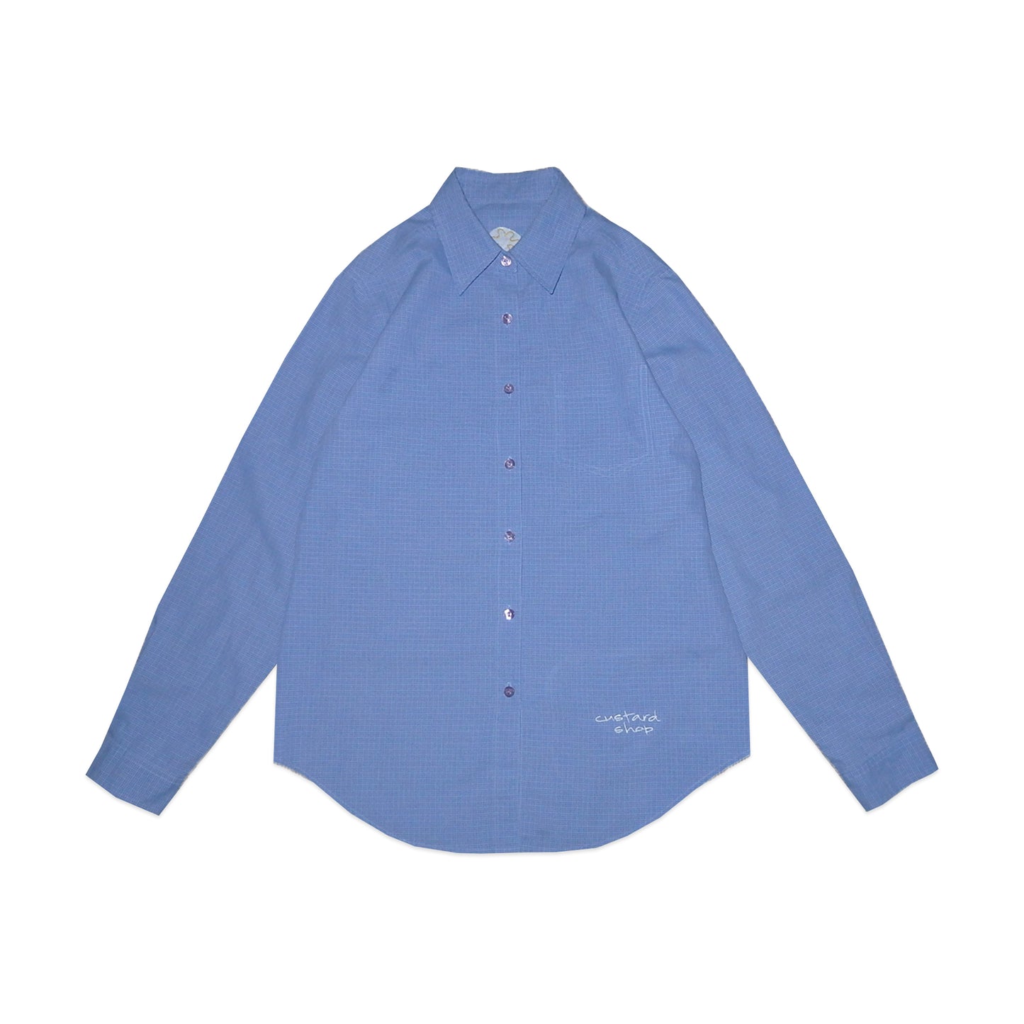 Custard Reclaimed Blue Long Sleeve Shirt | Size Small