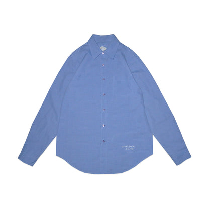 Custard Reclaimed Blue Long Sleeve Shirt | Size Small