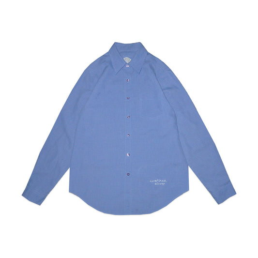 Custard Reclaimed Blue Long Sleeve Shirt | Size Small