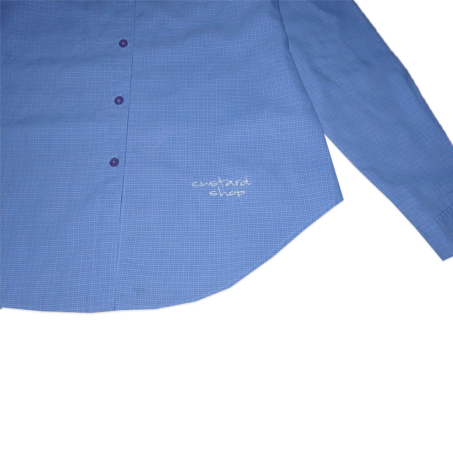 Custard Reclaimed Blue Long Sleeve Shirt | Size Small