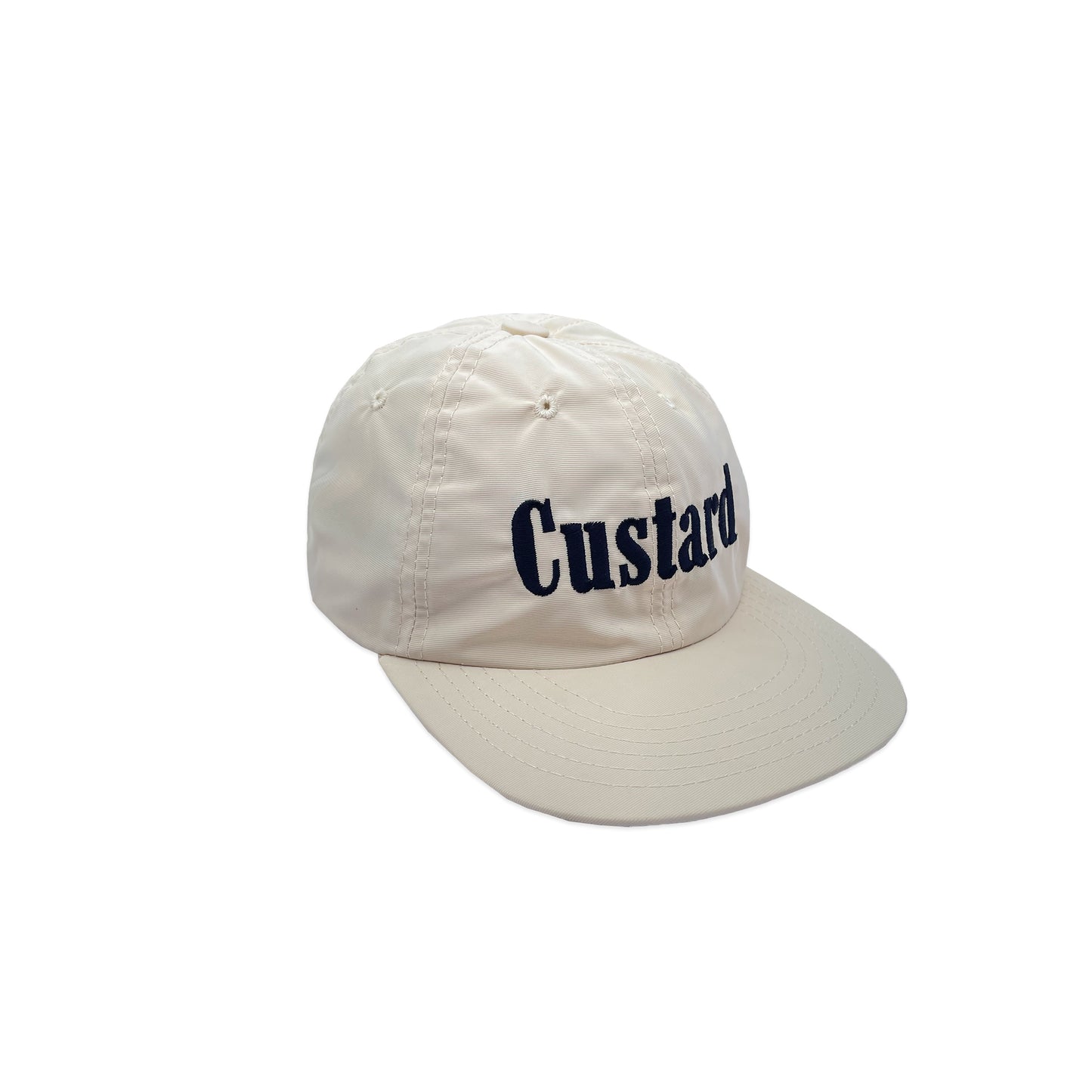 Nylon Beige Font 6 Panel Cap