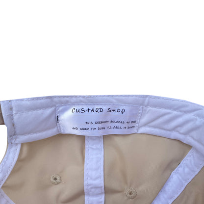 Nylon Beige Font 6 Panel Cap