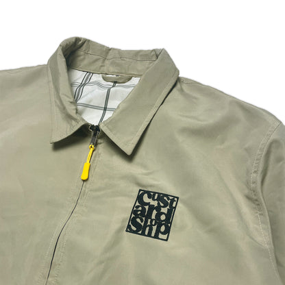 Custard Reclaimed Beige Bomber Jacket | Size Medium